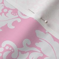 White on Pink Damask