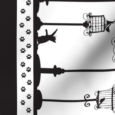 Black and White Birdcage border