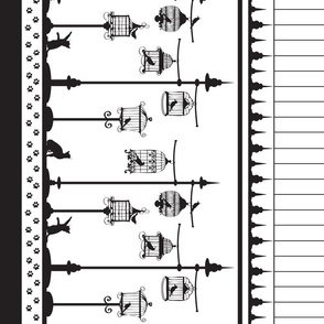 Black and White Birdcage border