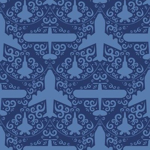 Aircraft Damask (Navy)