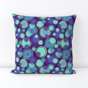 Sparkling Turquoise Sunflowers by Cheerful Madness!!