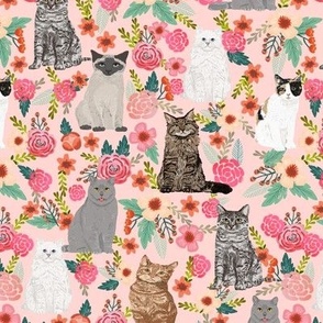 cat garden flowers florals sweet cats cat lady sweet grey cat cute pet cats watercolor vintage flowers florals