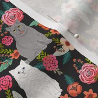 cat garden flowers florals vintage style watercolor flowers spring summer cute cats cat lady kitten kitty cat pet cat fabric