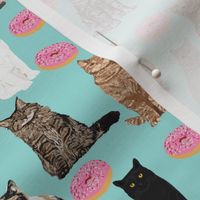 cats and donuts cat cute pet donuts donut food mint pink sweet cats 