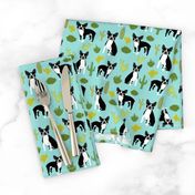 boston terrier cactus mint summer desert kids mint dogs puppy pets pet boston terrier fabrics