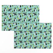 boston terrier cactus mint summer desert kids mint dogs puppy pets pet boston terrier fabrics