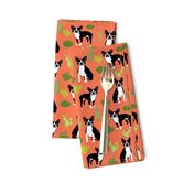 boston terrier dogs cactus orange summer kids trendy cacti cactuses dog dogs desert arizona trendy dog print