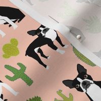 boston terrier dogs dog pink cactus cacti kids summer pink girls sweet dog print