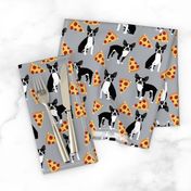 boston terrier dog pizza grey pizzas food trendy hipster dog fabric