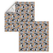 boston terrier dog pizza grey pizzas food trendy hipster dog fabric