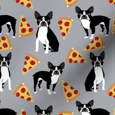 boston terrier dog pizza grey pizzas food trendy hipster dog fabric