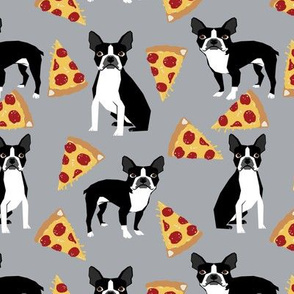 boston terrier dog pizza grey pizzas food trendy hipster dog fabric