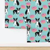 boston terriers donuts pink mint cute sweet dogs dog design pets food novelty