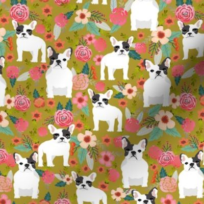 french bulldogs cute dogs flowers floral vintage spring florals watercolor flowers dog dogs pet frenchies cute dogs