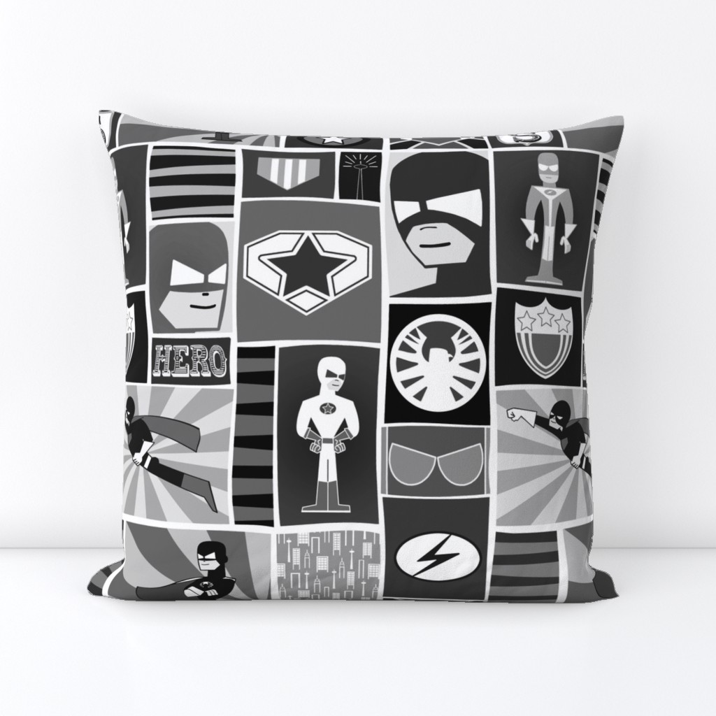 Cool Comic Book Heroes Black and White