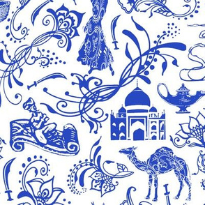  Arabian Nights in China Blue // Large-size