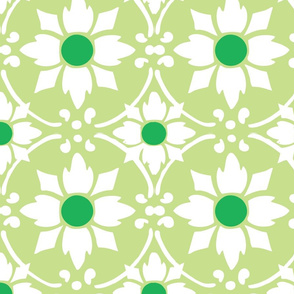 flower tile green
