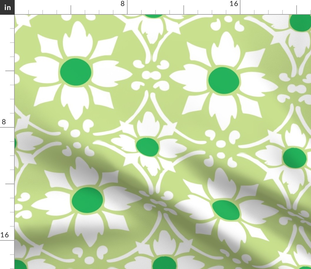 flower tile green