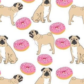 pug donuts white doughnut donut sweet treat junk food pug dog pet portrait