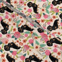 doxie  flowers florals dachshund dachshunds fabric dog cute pet dog fabric for baby leggings cute girls sweet flowers