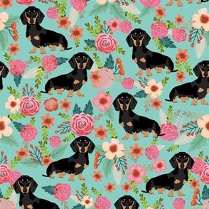 doxie dog dachshund dachshunds fabric cute flowers mint girls sweet baby clothing fabric organic fabric for babies