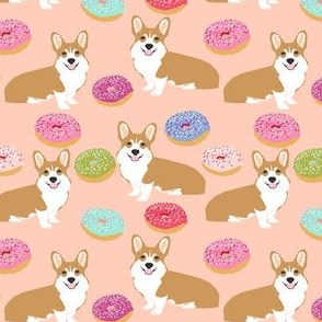 corgi and donuts doughnuts cute welsh pembroke corgi cardigan corgi dog pet dog fabric cute dog fabric best dog fabrics