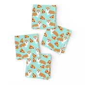 corgi pizza mint dog pet dogs corgis cute  mint pizza food novelty fabric