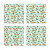 corgi pizza mint dog pet dogs corgis cute  mint pizza food novelty fabric