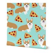 corgi pizza mint dog pet dogs corgis cute  mint pizza food novelty fabric