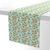 corgi pizza mint dog pet dogs corgis cute  mint pizza food novelty fabric