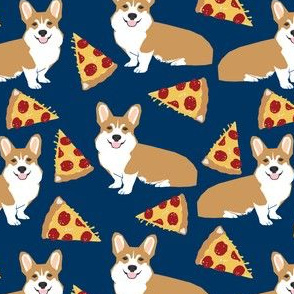 corgi pizza navy blue kids cute funny corgis dog dogs pet dog cute trendy fabric for baby leggings