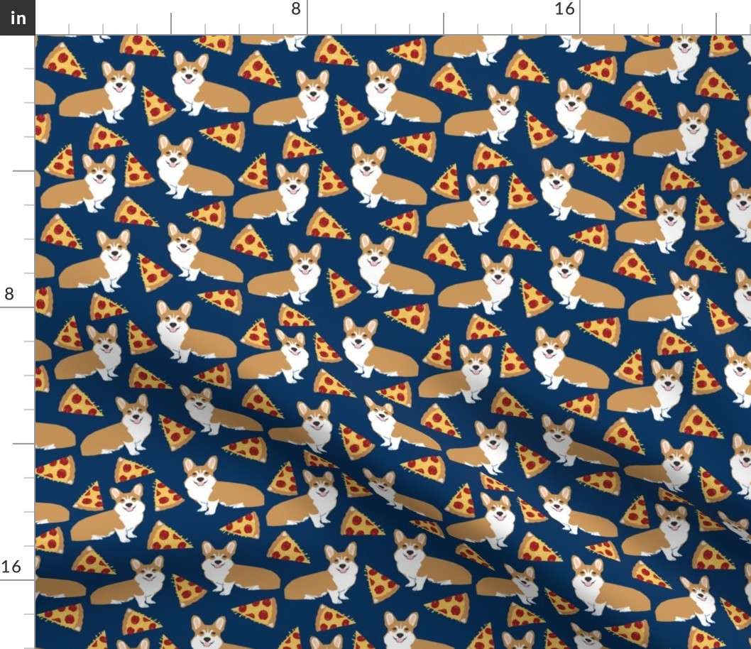 corgi pizza navy blue kids cute funny corgis dog dogs pet dog cute trendy fabric for baby leggings