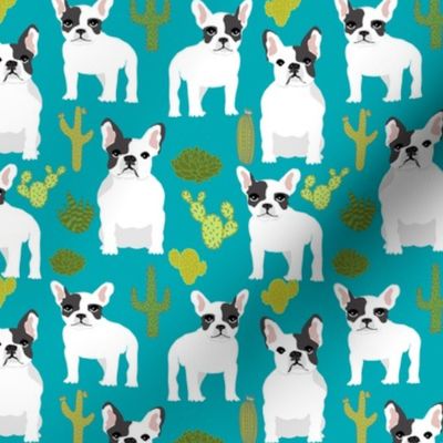 french bulldogs bulldogs frenchies cute dogs cactus cacti plants succulents summer fun dog print