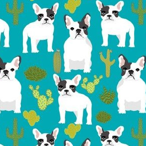 french bulldogs bulldogs frenchies cute dogs cactus cacti plants succulents summer fun dog print
