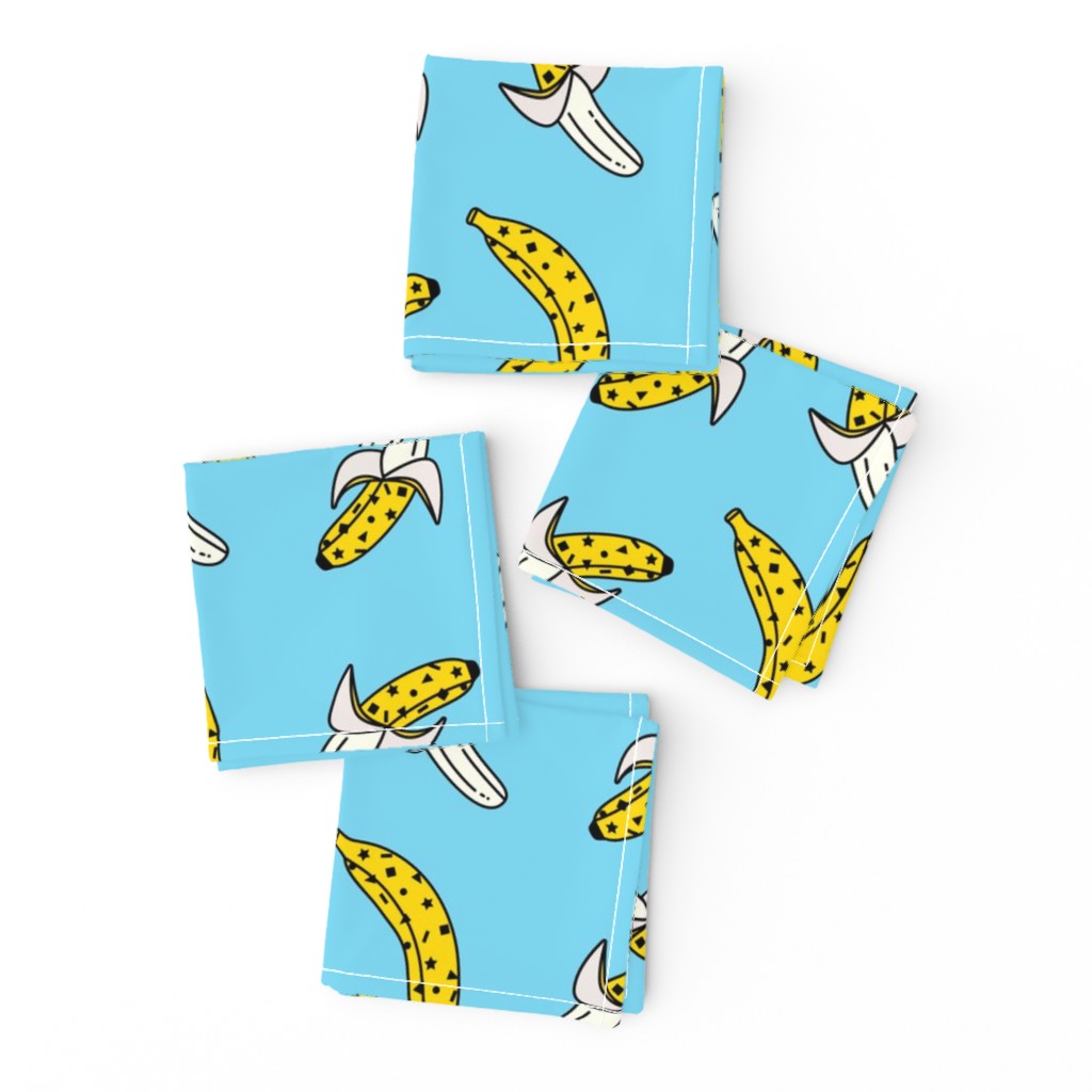 80s banana print blue