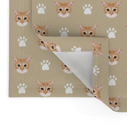 orange tabby cat kitten kitty cute cat cats paws print khaki neutral kitten