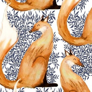 Fox Watercolor Toile