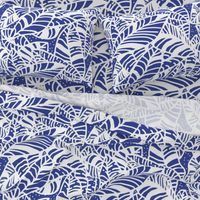 Indigo White Batik Leaves - Large 200