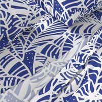 Indigo White Batik Leaves - Large 200