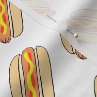 hot dog on white 2.5" x 2.5" 