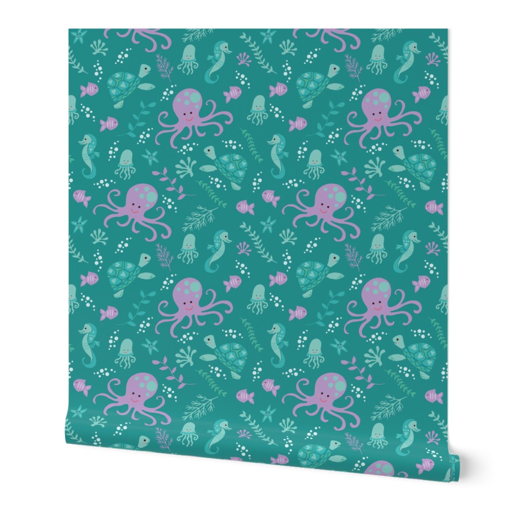 Under the Sea - Octopus on Teal