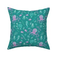 Under the Sea - Octopus on Teal