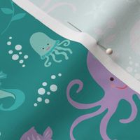 Under the Sea - Octopus on Teal