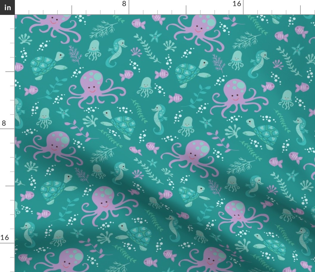 Under the Sea - Octopus on Teal