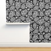 Black and White Sugar Skulls