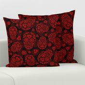 Black and Red Sugar Skulls