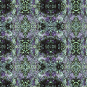 DRSC3 - Surreal Antebellum Landscape in Reflected  in Purple - Teal Green - Large - Mirror Image 