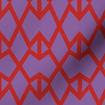 Angular Lattice in Orchid and Poppy Red