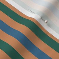 AWK2- Tricolor Stripes in Peach - Green - Teal Blue