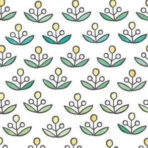 Little Buds, Printed Painted Pattern